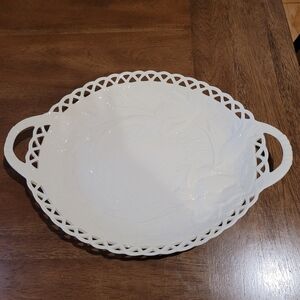 Lenox Fine China Basket Of Flowers Handled Platter Tray 2003